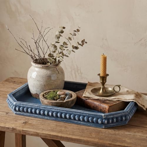 Hrastany Blue Wood Deocrative Tray, Coffee Table Tray for Centerpiece - Image 3