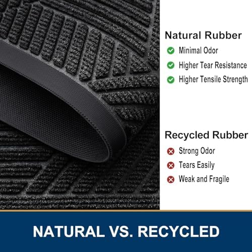 Smiry Half Circle Front Door Mat Outside Entrance, Rubber Doormat, 35x23 - Image 5