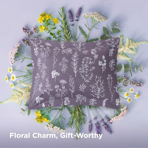 Bedsure Floral Comforter Set Cute Bedding King Reversible Grayish Purple - Image 5