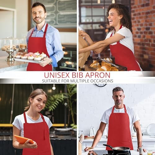 Utopia Kitchen Bib Aprons 2 Pack Adjustable With 2 Pockets - Image 2