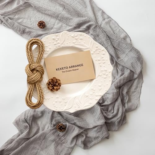 Grey Cheesecloth Table Runner 120 Inches Fall Party Home Decorations - Image 4