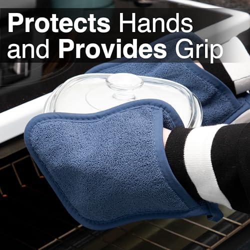 RITZ Terry Pocket Mitt & Hot Pad: Unparalleled Heat Resistant, Durable 100% Cotton – Ergonomically Designed for Optimal Grip – Easy-Care Machine Washable – 4-Pact, Federal Blue - Image 5