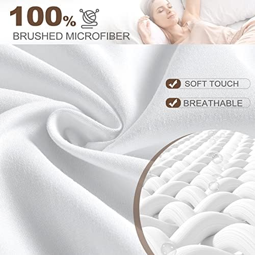 FreshCulture Full Fitted Sheet - Hotel Quality Fitted Sheet - Ultra Soft & Breathable - Brushed Microfiber - Deep Pocket - Cooling Fitted Sheets for Full Size Bed (White) - Image 2