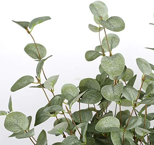 6 Pcs 27" Eucalyptus Stems Greenery Stems Eucalyptus Leaf Spray in Green Silk Plastic Plants Floral Artificial Plants for Home Party Wedding Decoration - Image 4