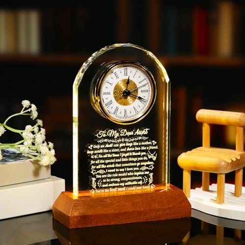 Arikyrist Aunt Gifts from Niece Nephew Glass Clock for Best Auntie - Image 3