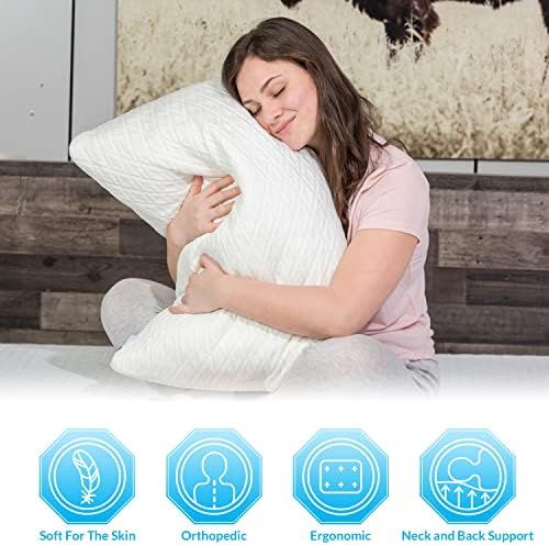 King Size Rayon Derived from Bamboo Pillows, Cooling Shredded Memory Foam Bed Pillow Sets for Side, Back, Stomach Sleepers, Adjustable, Washable Cover, King (Pack of 1) - Image 2
