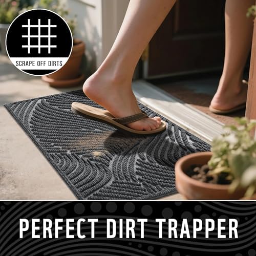 Yimobra Extra Large Doormat Outdoor Entrance 47x32, Non-Slip Mat, Dark Grey - Image 4