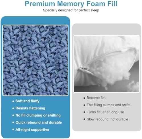 Shredded Memory Foam Pillows, Full Body Support Bed Pillow - Image 7