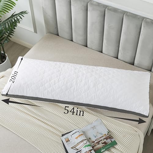 WhatsBedding Memory Foam Body Pillow with Cover, Long Bed Pillow for Adults - Image 2