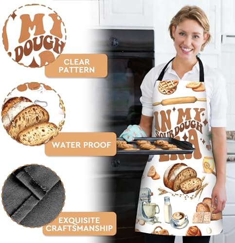 Adjustable Baking Aprons for Women - Cooking Aprons for Women with Pockets, Perfect for Baking Cooking Gradening - Image 3