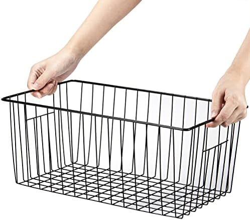 16inch Upright Freezer Organizer Baskets for 13-14,16-21 cu.ft Standup Freezer, Settle freezer chaos and reduce food waste effectively, Durable, Fully Use Space, Improve Air Circulate, Black, 3pcs - Image 3