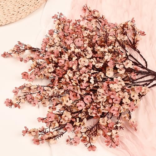 15Pcs Fall Flowers, Real Touch Babys Breath Artificial Flowers, Beige Brown - Image 7