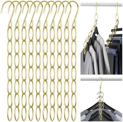 NiHome Clothing Chain Hangers 10-Pack, Space Saving Metal Closet Organizer by NiHome