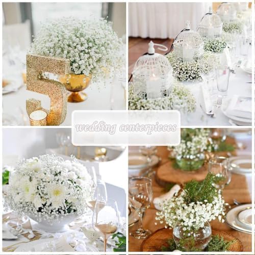 N&T NIETING 24Pcs Babys Breath Artificial Flowers Bulk Faux Flowers, White - Image 2