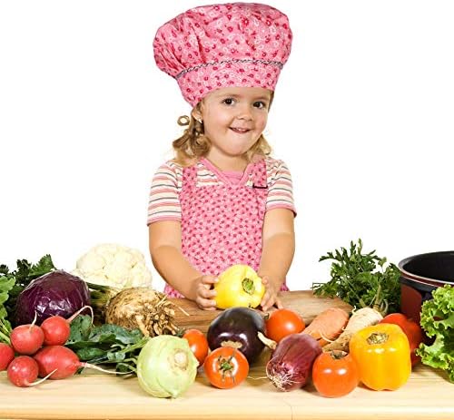 Kids Apron and Chef Hat Set, Cotton Child Toddler Aprons with Pocket - Image 7