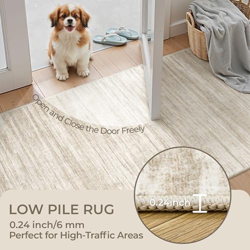 2x7 Runner Rug Non Slip,Washable Hallway Runner Rug,Brown - Image 6