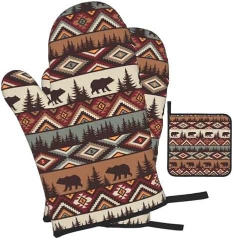 Vintage Rustic Oven Mitts and Pot Holders Sets Cabin Kitchen Decor - Image 2