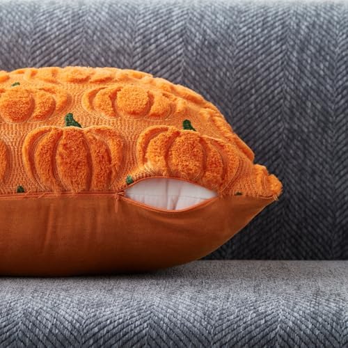 DFXSZ Fall Pillow Covers 18x18 2Pcs Orange Green Yellow Pumpkin Fall Decorations - Image 2