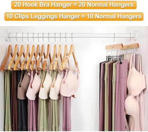 TOPIA HANGER 2 Pack Bra with Leggings Wooden Space Saving Hangers Natural - Image 3