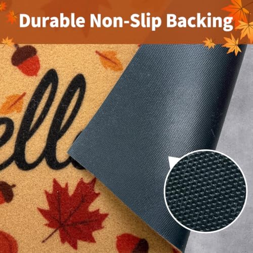 Fall Door Mat, Non Slip Outdoor Front Porch Welcome Mat 17"x30" - Image 4