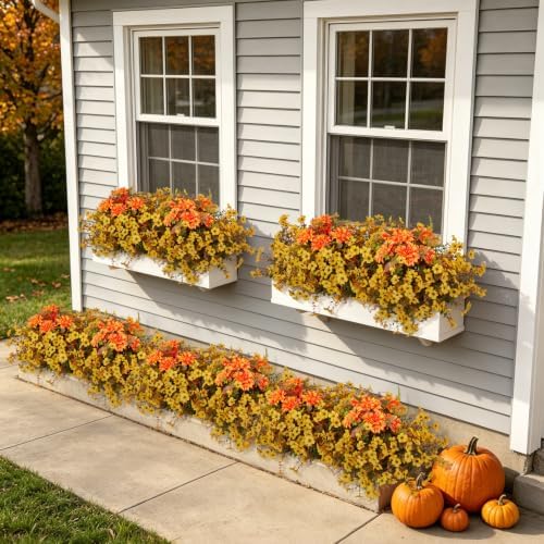 Hrobek Artificial Mums for Outdoors Planter Silk Fake Flower for Fall Decor - Image 4