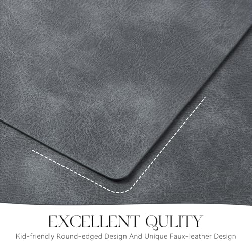 MOSAYT Vinyl Faux Leather Placemats, Set of 8, Grey - Image 5