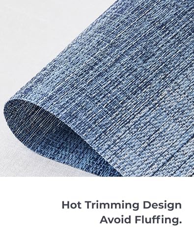 Leetaltree Gradient Blue Woven Placemats Set of 6 - Heat Resistant Non-Slip Place mats for Dining Table, Washable Durable PVC Vinyl Woven Table Mats(Gradient Blue, 6) - Image 6