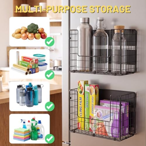 2 Set Magnetic Shelf for Fridge , Fruit Potato & Onion Storage Bins, Pantry Organizers & Storage, Large Container Magnetic Basket for Refrigerator, Kitchen Counter, Cabinet, Magnetic Fridge Organizer - Image 3