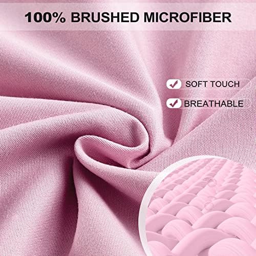 FreshCulture Twin Fitted Sheet - Hotel Quality - Ultra Soft & Breathable - Brushed Microfiber - Deep Pocket - Cooling Fitted Sheet for Twin Size Bed (Dusty Pink) - Image 2