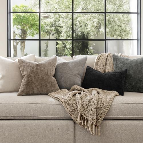 MIULEE Decorative Couch Throw Pillow Covers 16x16 Inch Black 2 Pack - Image 3