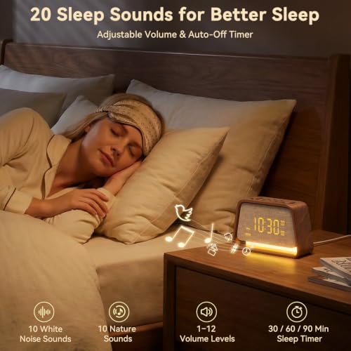 Vivilumens Alarm Clock with White Noise Machine Night Light for Bedroom - Image 3