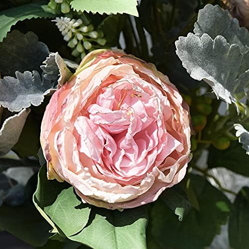 FiveSeasonStuff Vintage Blush Pink Peonies – Realistic Artificial Silk Flowers with Dry-Look Petals, 6 Stems for Rustic Home & Wedding Bridesmaids Bouquet Bridal Showers - Image 2