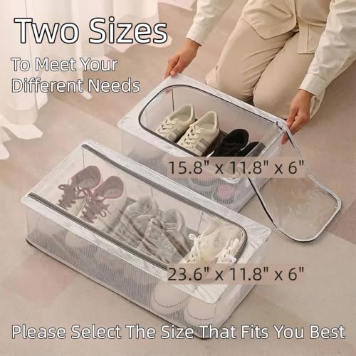 2 Pack Clear Shoe Storage Box for Boot Sneaker, 15.8" x 11.8" x 6" - Image 3