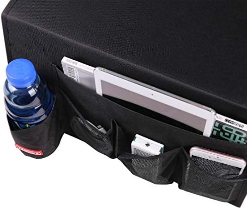 Bedside Caddy,5 Pockets Bedside Organizer Caddy Under Mattress,Holds Water Bottles,Magazines,Books (Black) - Image 2