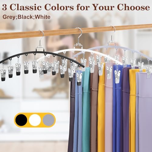 2 Pack Legging Organizer for Closet 360° Swivel, Metal Gym Clothes Organizer w/20 Clips Holds 20 Leggings, Hangers Space Saving, Closet Organizers and Storage, Dorm Room Organization Essentials, Black - Image 5