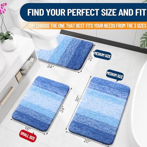 OLANLY Small Bathroom Rugs 24x16, Extra Soft Absorbent Microfiber Bath Rugs - Image 2