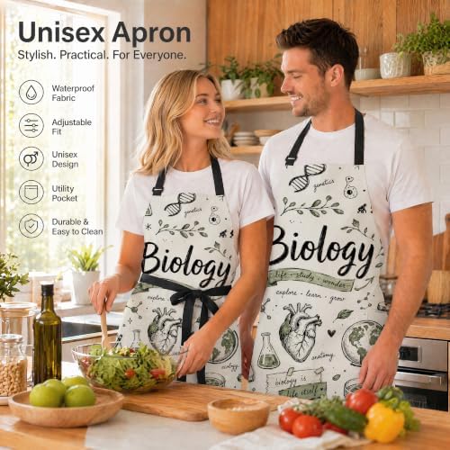 Funny Aprons for Women Men with Pockets, Cute Kitchen Apron, Adjustable Waterproof Bib, Housewarming Birthday Gift - Image 3