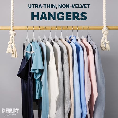 DEILSY™ Non-Velvet Thin Hangers Space Saving Gray Hangers 50 Pack - Image 2