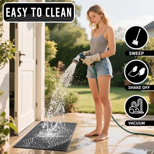 Yimobra Extra Large Doormat Outdoor Entrance 47x32, Non-Slip Mat, Dark Grey - Image 5