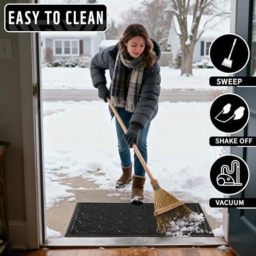 Yimobra Front Door Mat for Outside Entrance, Black, 29.5x17 - Image 5