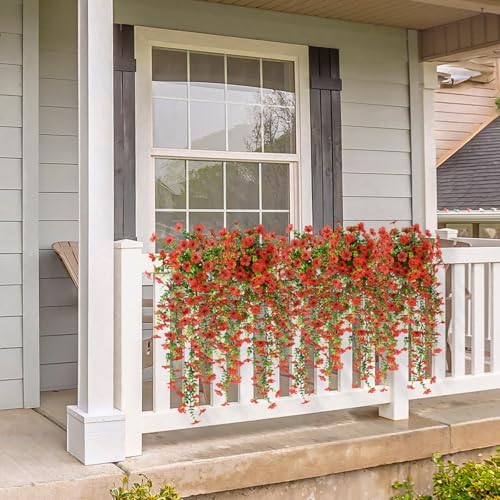 Hommyea Artificial Fake Fall Flowers Plants for Outdoors Mums Home Decor - Image 4