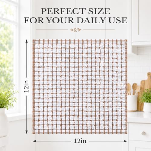 Homaxy 16 Pack Terry Kitchen Dish Cloths, 12"x12", Brown - Image 3