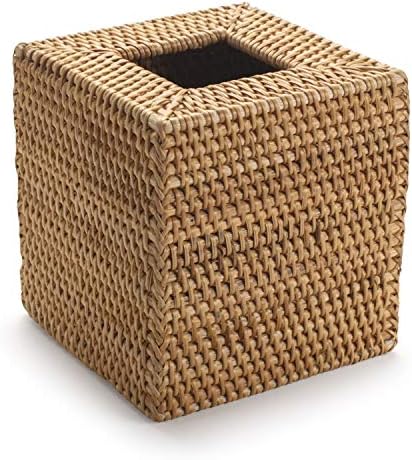 Rattan Tissue Box Cover Natural Woven Facial Napkin Holder Square (Natural, 5.5x5.5x5.9 Inch) - Image 2