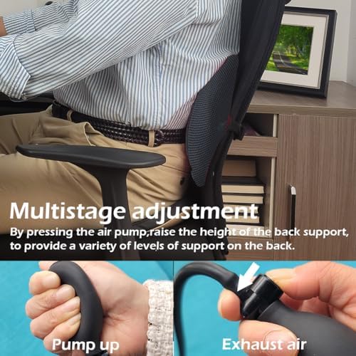 2Pack Inflatable Lumbar Support Pillow for Office Chair and Car Seat, Back Support Cushion with Air Pump for Reducing Lower Back Pain - Image 3