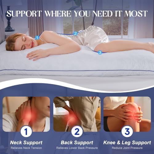 DOWNSTORIA Memory Foam Body Pillow for Adults, Full Long Pillow Insert for Side Sleepers, Breathable Soft Bed Pillows for Sleeping(White, 20 x 54 Inch) - Image 5