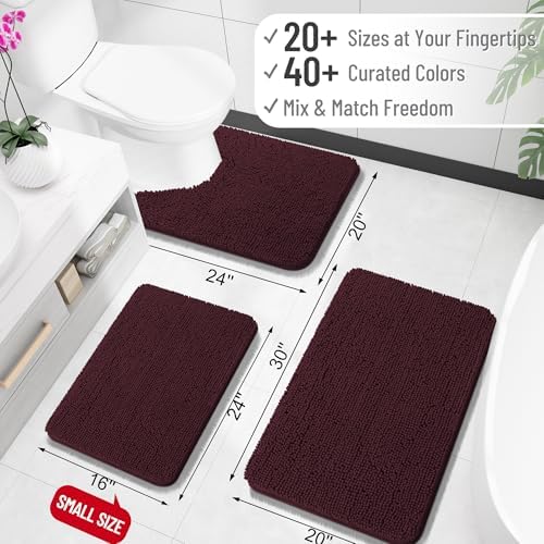 OLANLY Toilet Rugs U-Shaped 24x24, Soft Absorbent Chenille Contour Rugs - Image 2