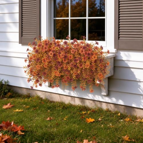 2PCS Artificial Fake Hanging Flowers Plants for Outdoor Fall Decor - Image 6