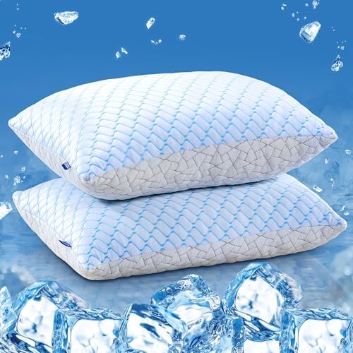 puredown® King Size Pillows Set of 2, Shredded Memory Foam Pillows, Cooling Pillow King 2 Pack, Foam Pillow for Sleeping, Adjustable Firm Bed Pillow for Side, Back and Stomach Sleepers by Puredown