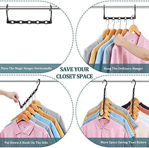AMKUFO 6 Pack-Closet-Organizers-and-Storage, Space-Saving-Hangers Black - Image 3