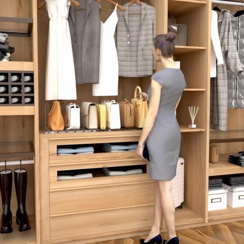 SPACEKEEPER Adjustable Shelf Divider for Closet, Clear Purse Organizers for Closet Acrylic Handbag Separators Storage Organizer Bookshelf Separator Dividers in Bedroom, Office - Image 6